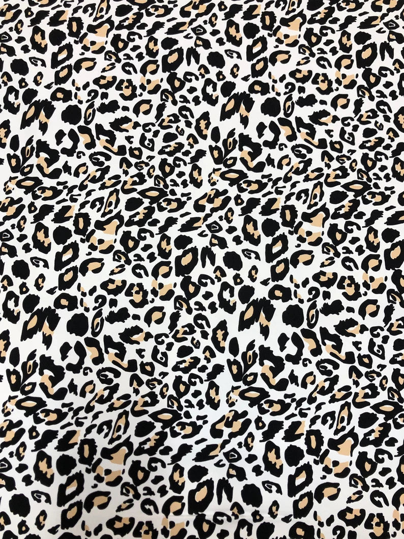 Stretch Yoga Leopard Print Nylon Spandex Fabric - Leopard Print, 58"-60" Width