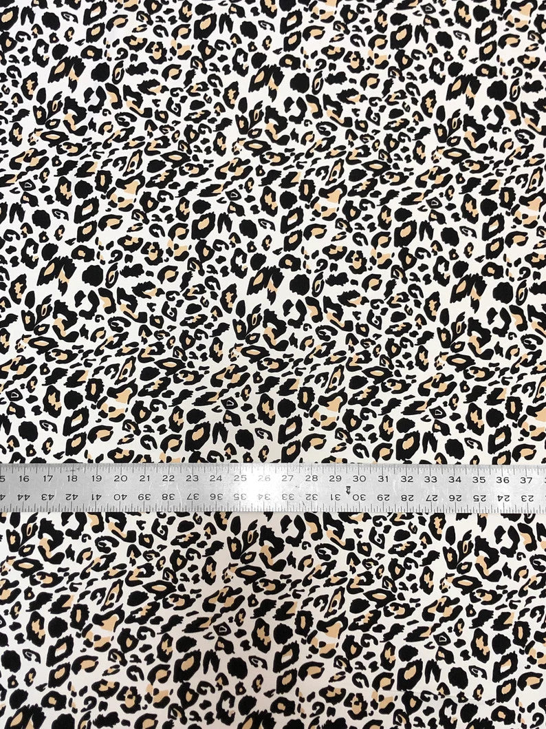 Stretch Yoga Leopard Print Nylon Spandex Fabric - Leopard Print, 58"-60" Width