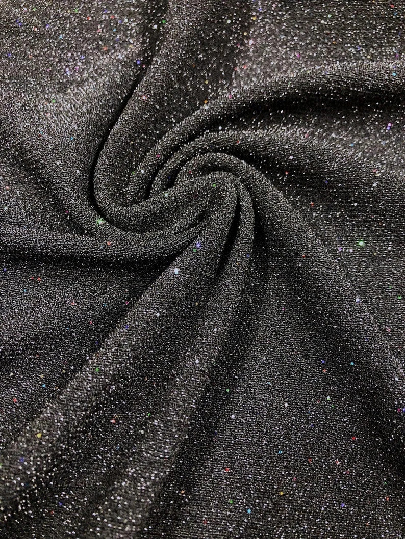 Nylon Spandex Fabric - Textured With Lurex, Multi Color Hologram, 58"-60" Width