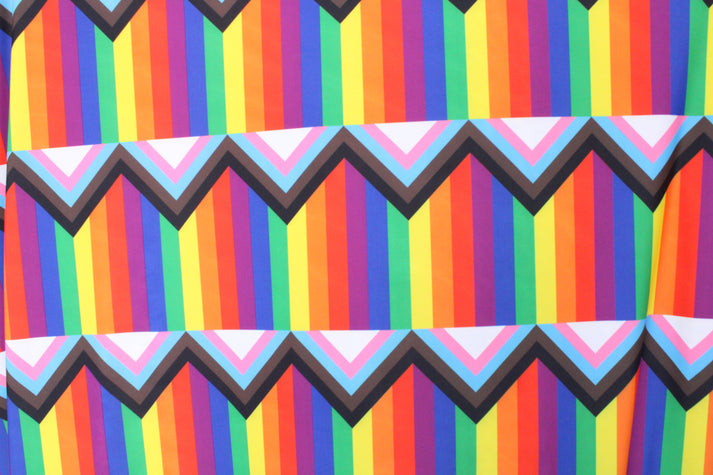 1 Yard Rainbow Pride Flag Spandex Fabric Four Way Stretch for Swimwear and Costumes 58"/60" Width