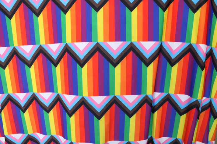 1 Yard Rainbow Pride Flag Spandex Fabric Four Way Stretch for Swimwear and Costumes 58"/60" Width