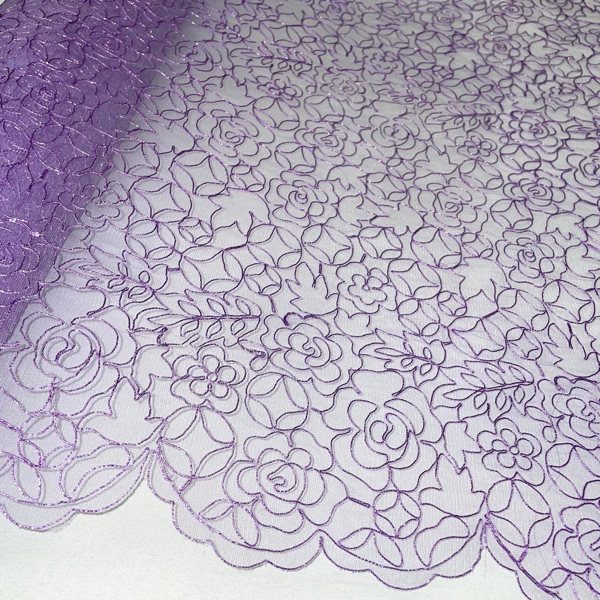 1 Yard Beaded & Corded Lace Trimming on 100% Polyester Net, Elegant Embroidered Lace Fabric