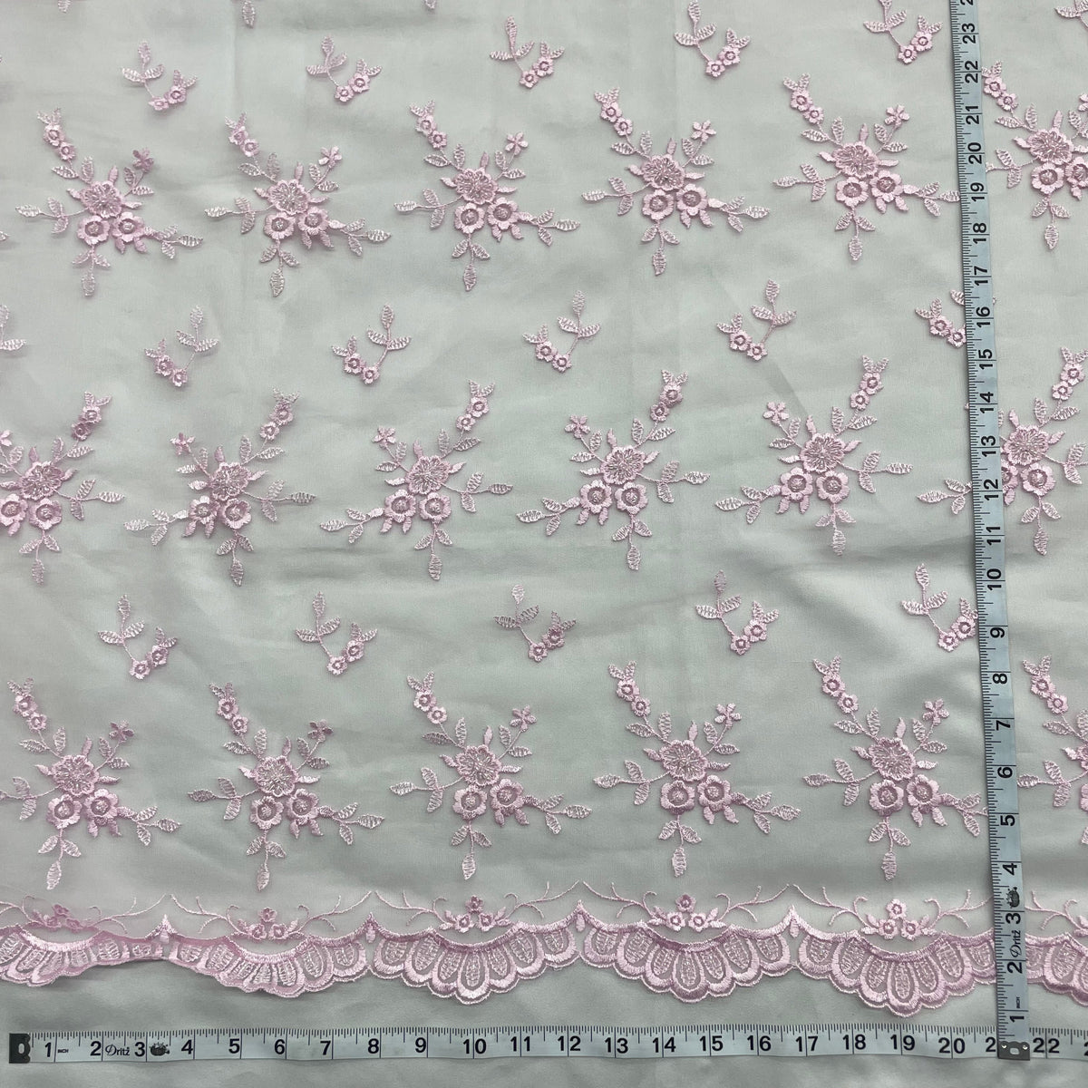 1 Yard Elegant Beaded Lace Mesh Embroidery Fabric 100% Polyester Formal Couture for Wedding & Fashion Design