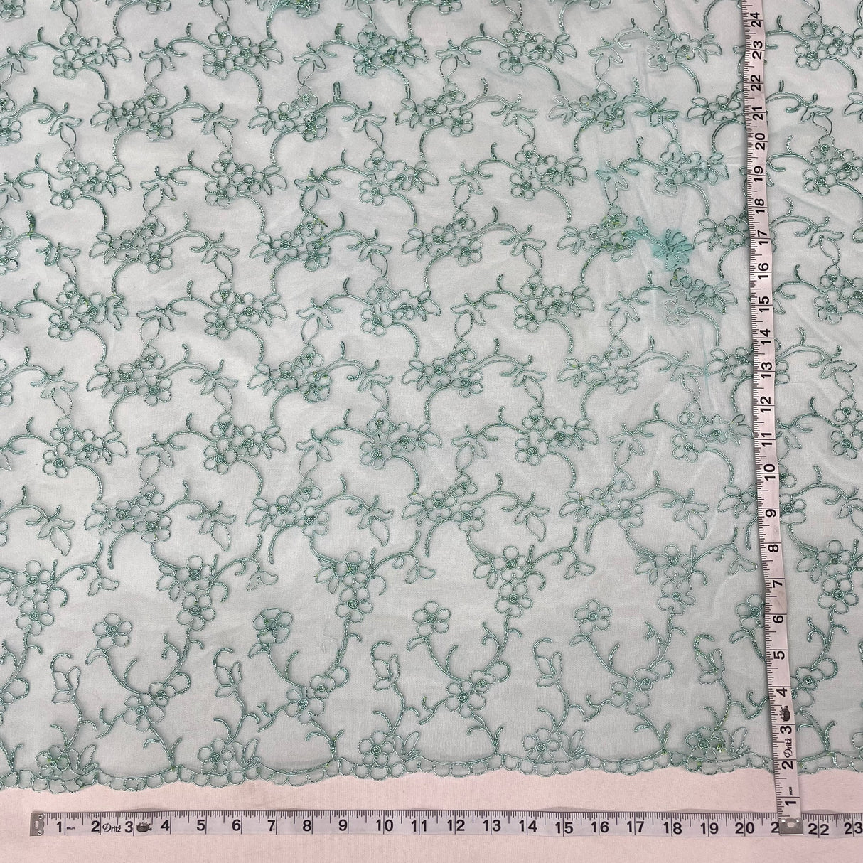 1 Yard Fuchsia Corded Bridal Lace Fabric Embroidered Polyester Net Mesh 54 Inch Width