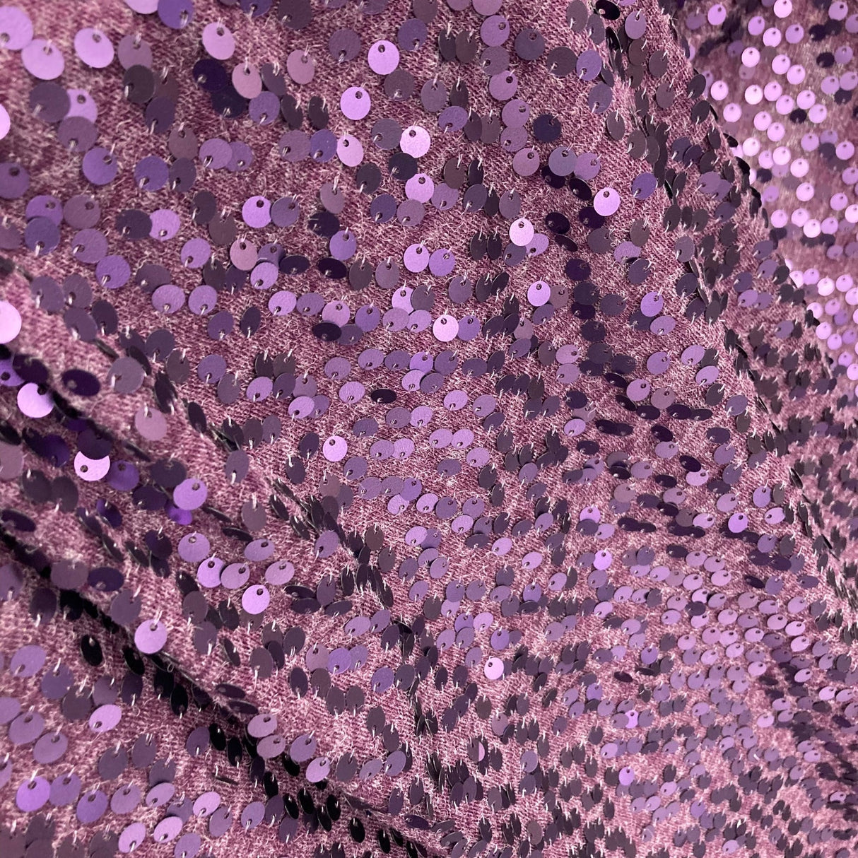 1 Yard Wine Sequined Fabric Embroidered on Stretch Polyester Jersey Net Mesh 60 Inch Width