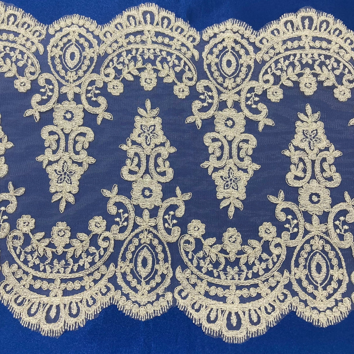 1 Yard Corded Double Sided Lace Trimming 100% Polyester Net Mesh 13" Wide