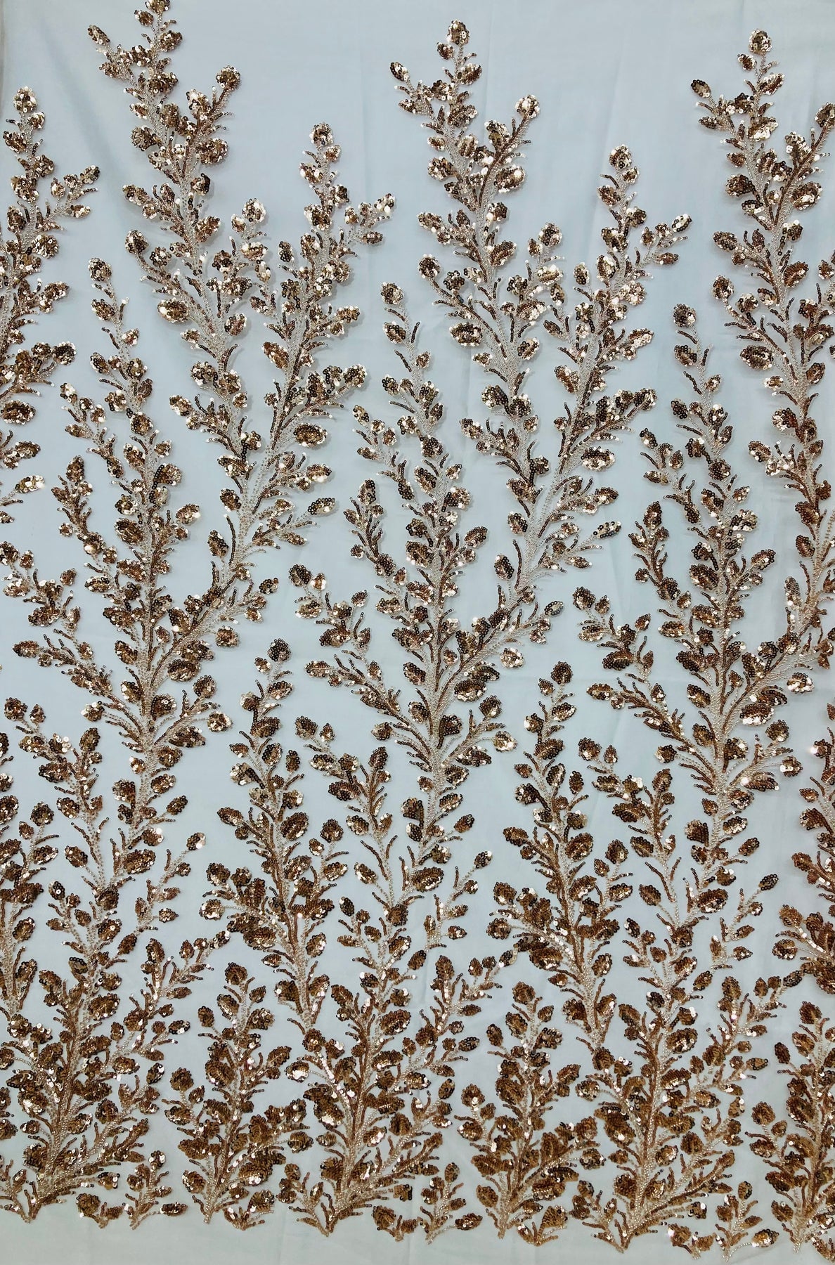 1 Yard Dazzling Silver Beaded Sequined Lace Fabric on Net Mesh 54 inch Width