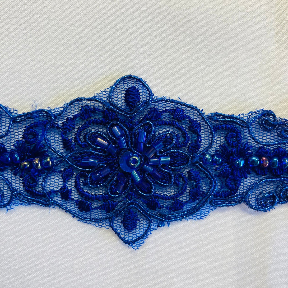 1 Yard Elegant Beaded and Corded Lace Trimming Embroidered on Durable Polyester Mesh for Dresses 2 Inch Width