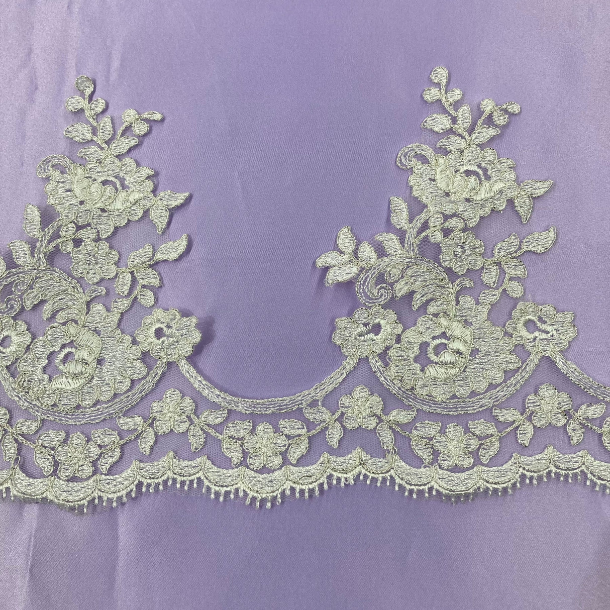 1 Yard Luxurious Corded Lace Trimming Embroidered Polyester Net Mesh for Dresses 8.5 Inch Width