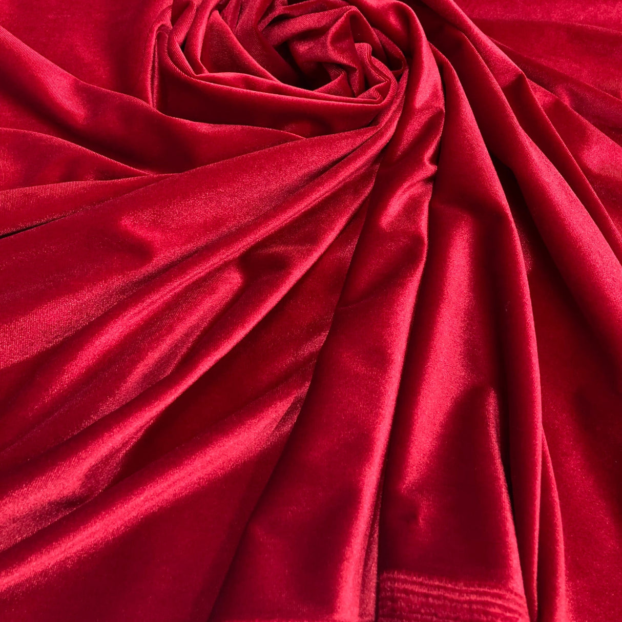 1 Yard Red Stretch Velvet Fabric Soft Plush Luxurious Material for Apparel and Costumes 60 Inch Width