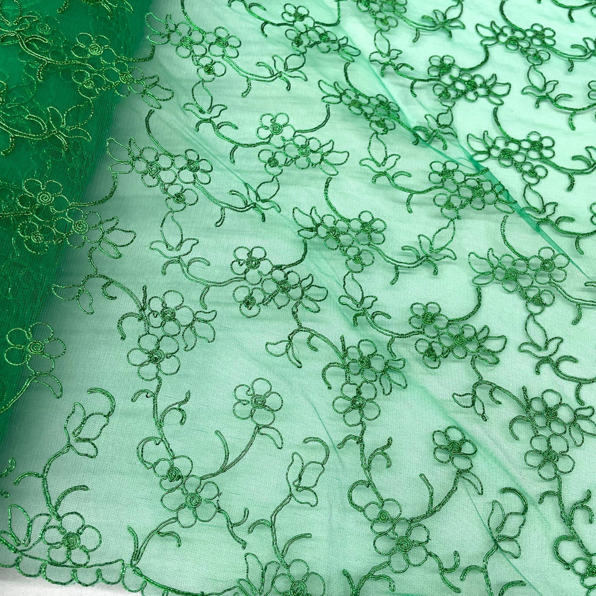 1 Yard Fuchsia Corded Bridal Lace Fabric Embroidered Polyester Net Mesh 54 Inch Width