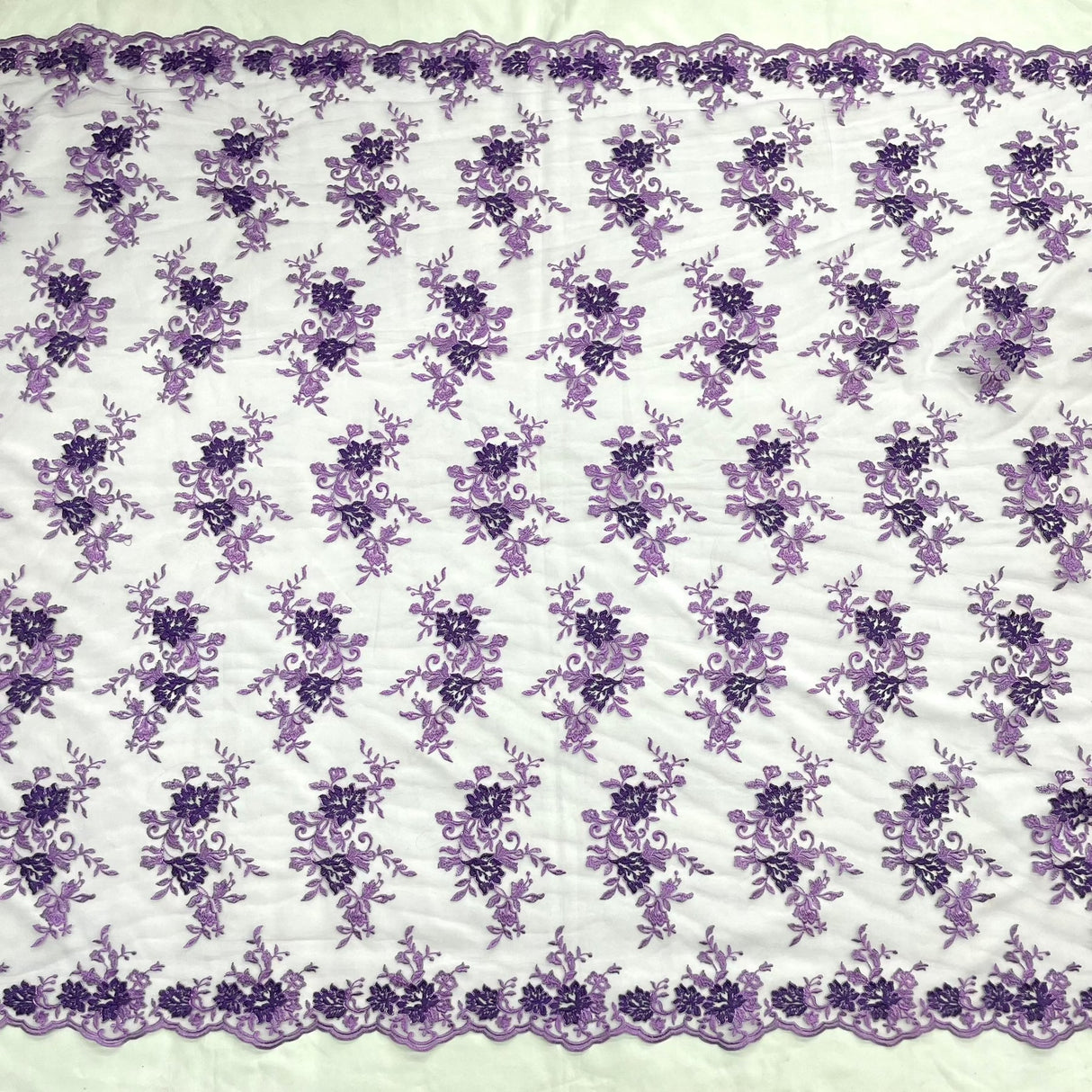 1 Yard Corded Bridal Lace Fabric Embroidered Net Mesh Sage Pink 53" Width