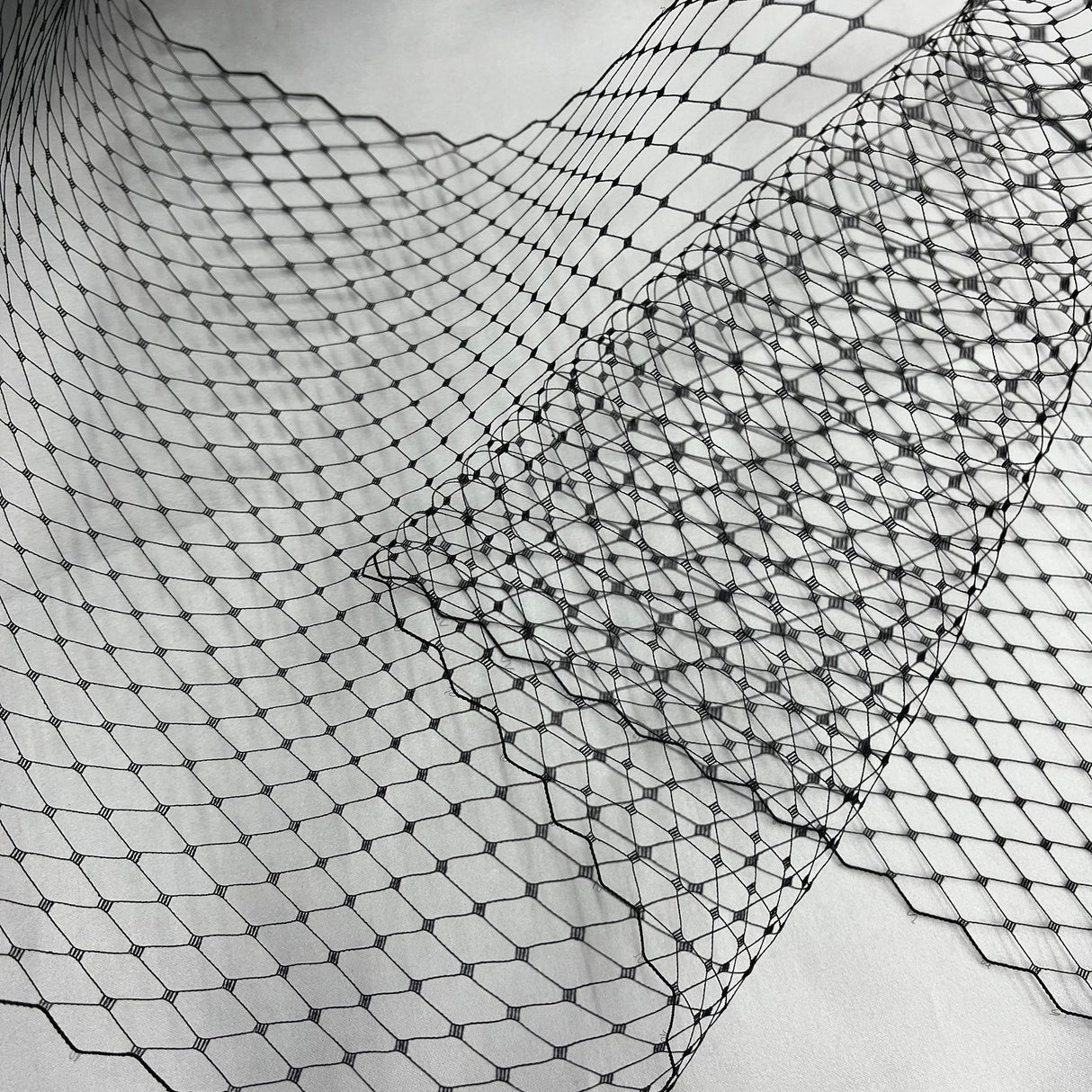 1 Yard White Bandeau Veil Tulle Birdcage Venetian Veil Mesh Fabric 9 Inch Width