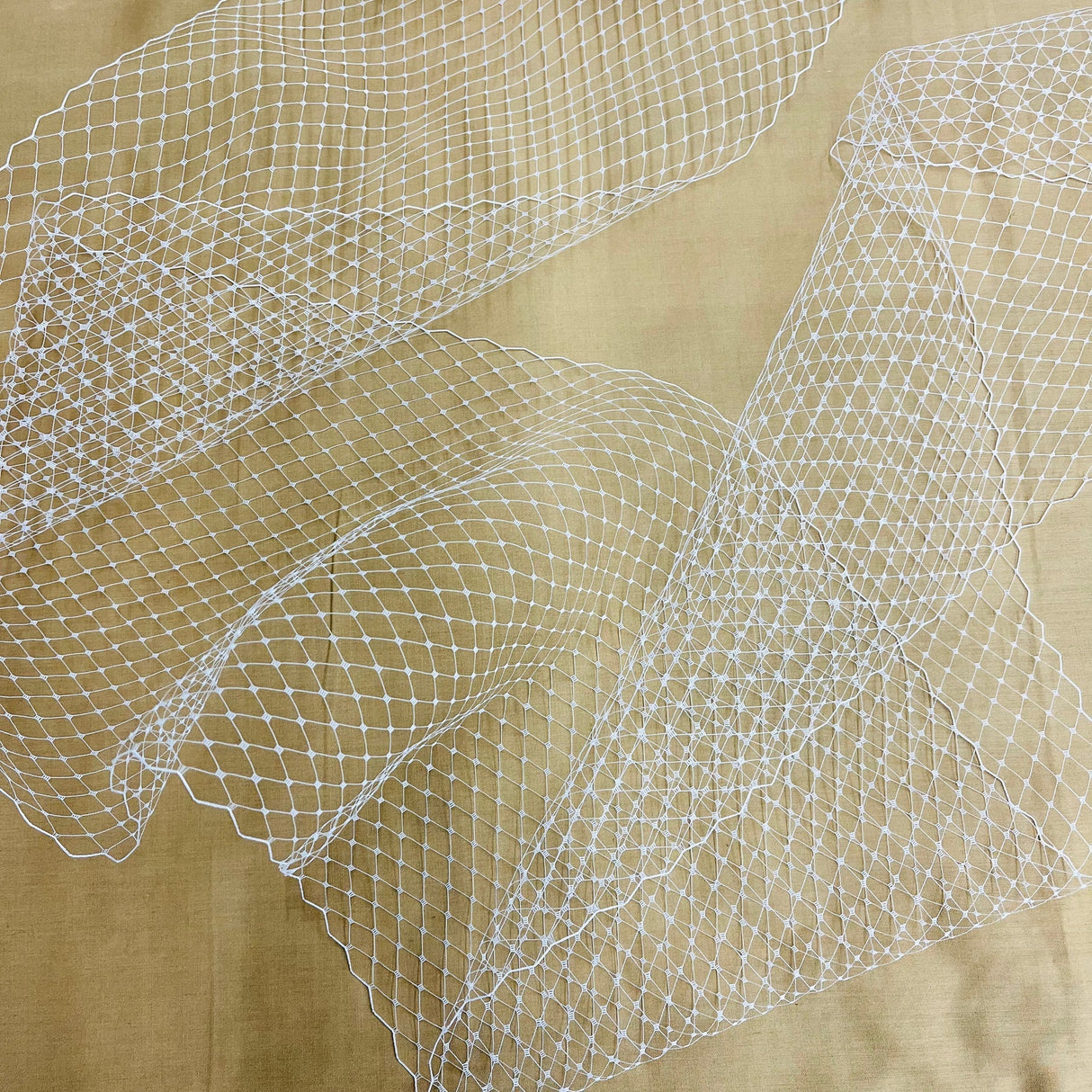 1 Yard White Bandeau Veil Tulle Birdcage Venetian Veil Mesh Fabric 9 Inch Width