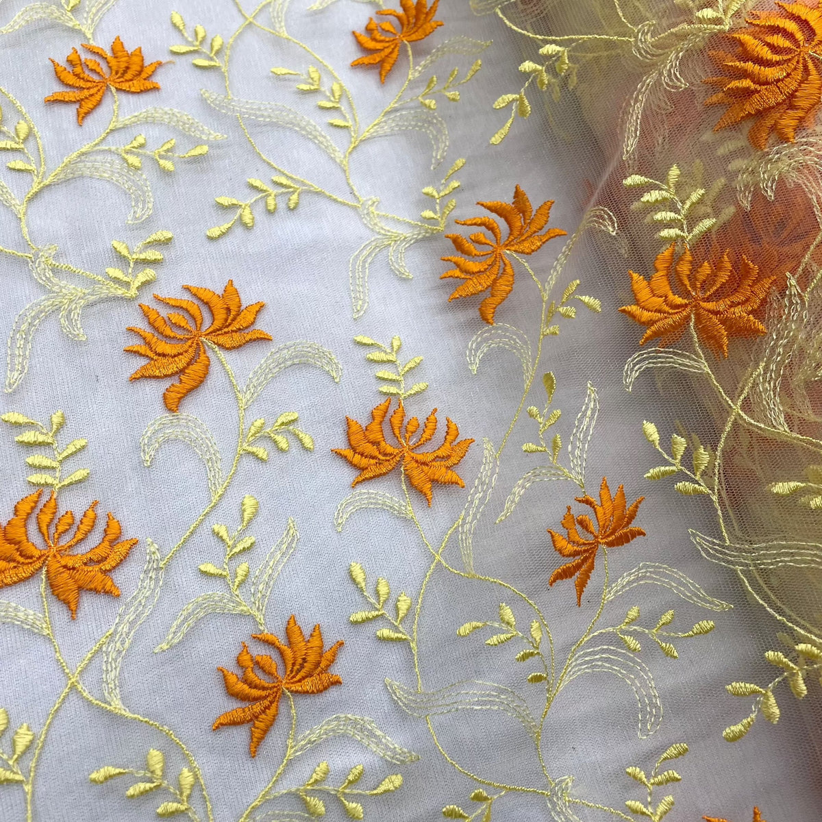 1 Yard Lace Fabric Embroidered on 100% Polyester Net Mesh Approximately 54" Wide