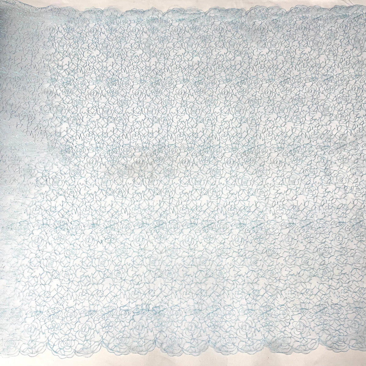 1 Yard Beaded & Corded Lace Trimming on 100% Polyester Net, Elegant Embroidered Lace Fabric