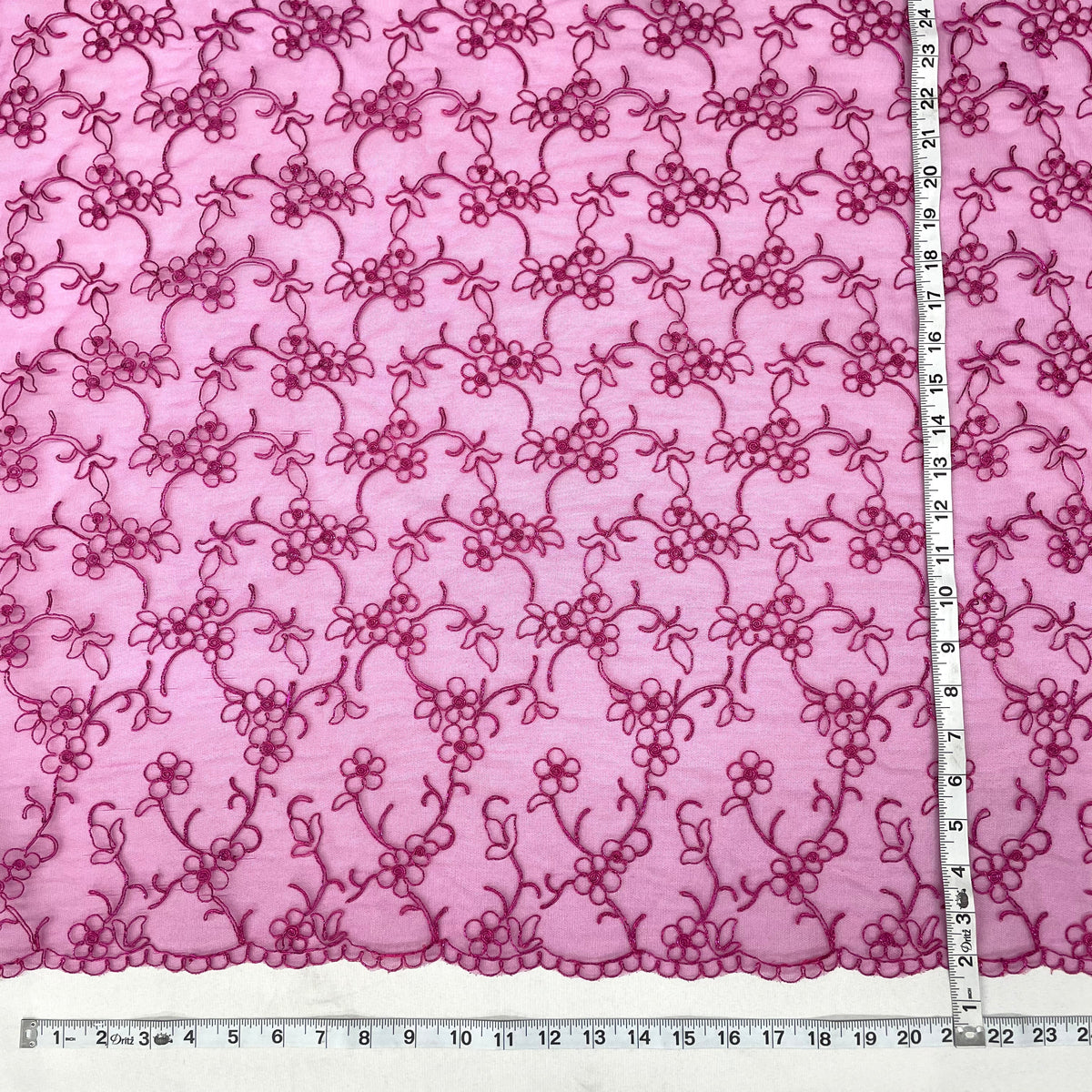 1 Yard Corded Bridal Lace Fabric, Embroidered 100% Polyester Net Mesh for Wedding Dresses