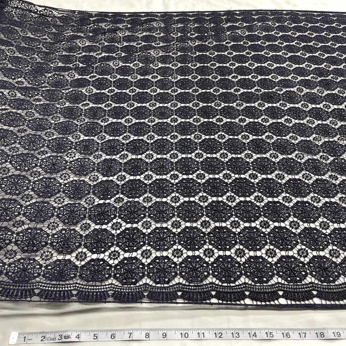 1 Yard Floral Lace Fabric Embroidered on 100% Polyester Net Mesh, Elegant Guipure Lace Material