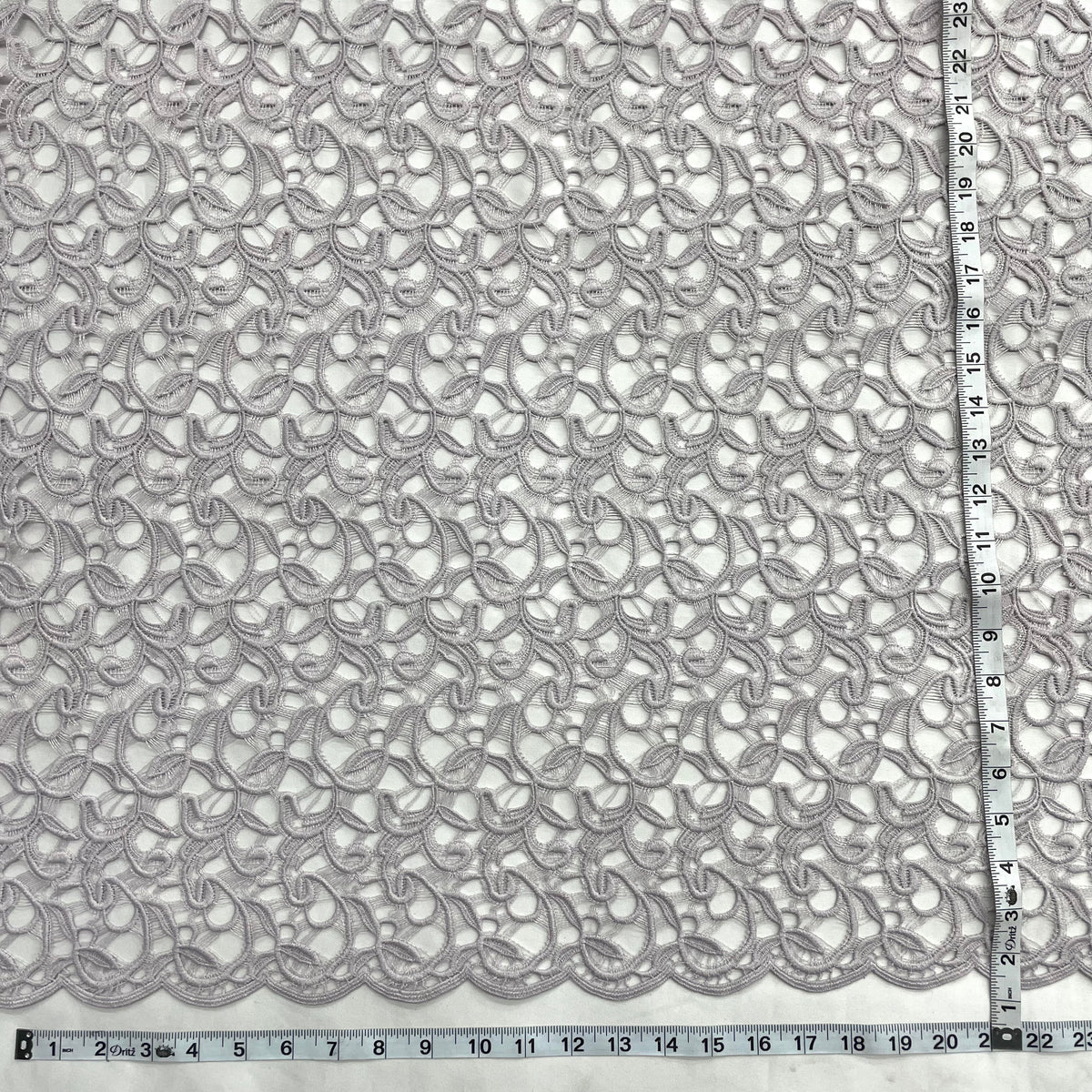 1 Yard Embroidered Guipure Lace Fabric on 100% Polyester Net Mesh, Blush Color