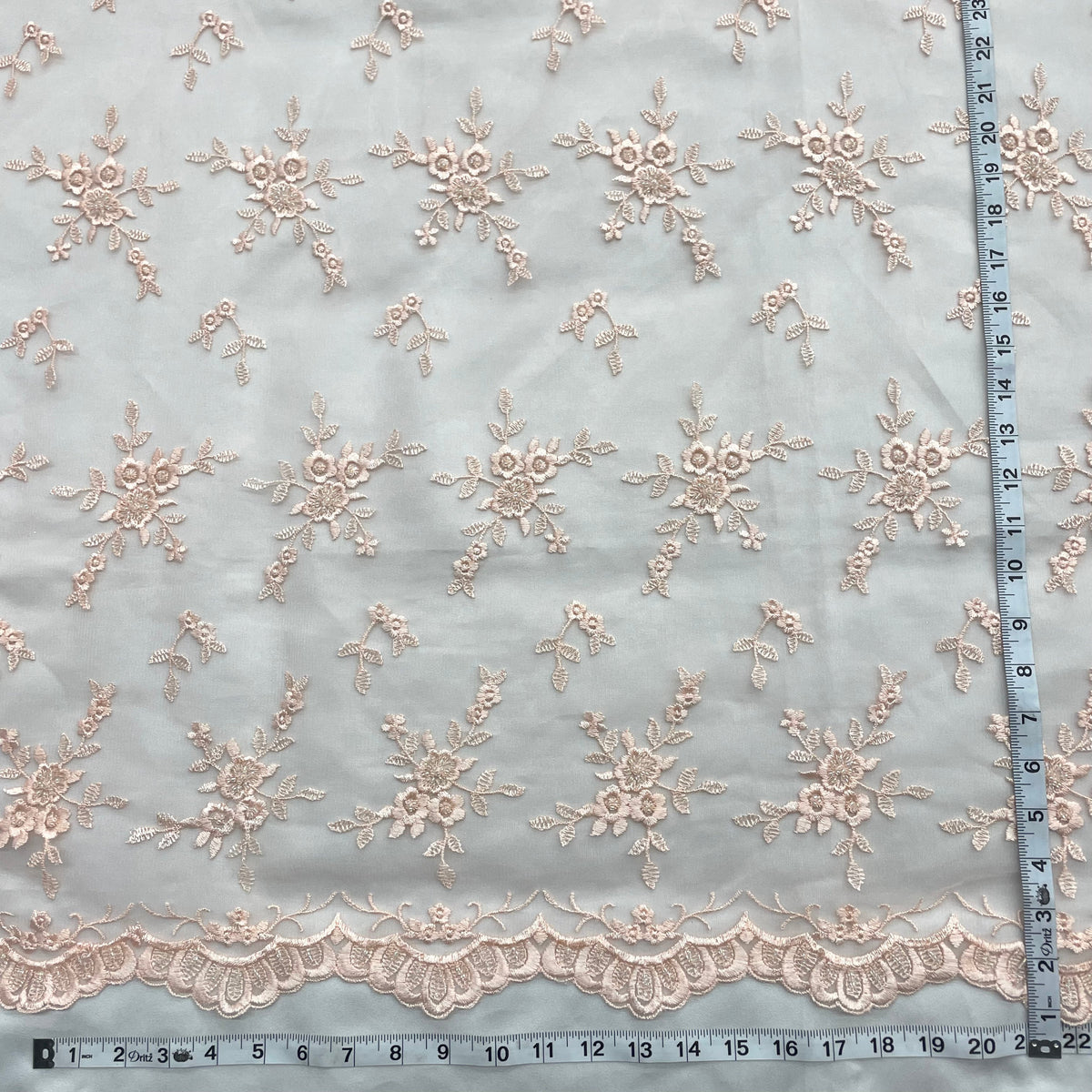 1 Yard Elegant Beaded Lace Mesh Embroidery Fabric 100% Polyester Formal Couture for Wedding & Fashion Design