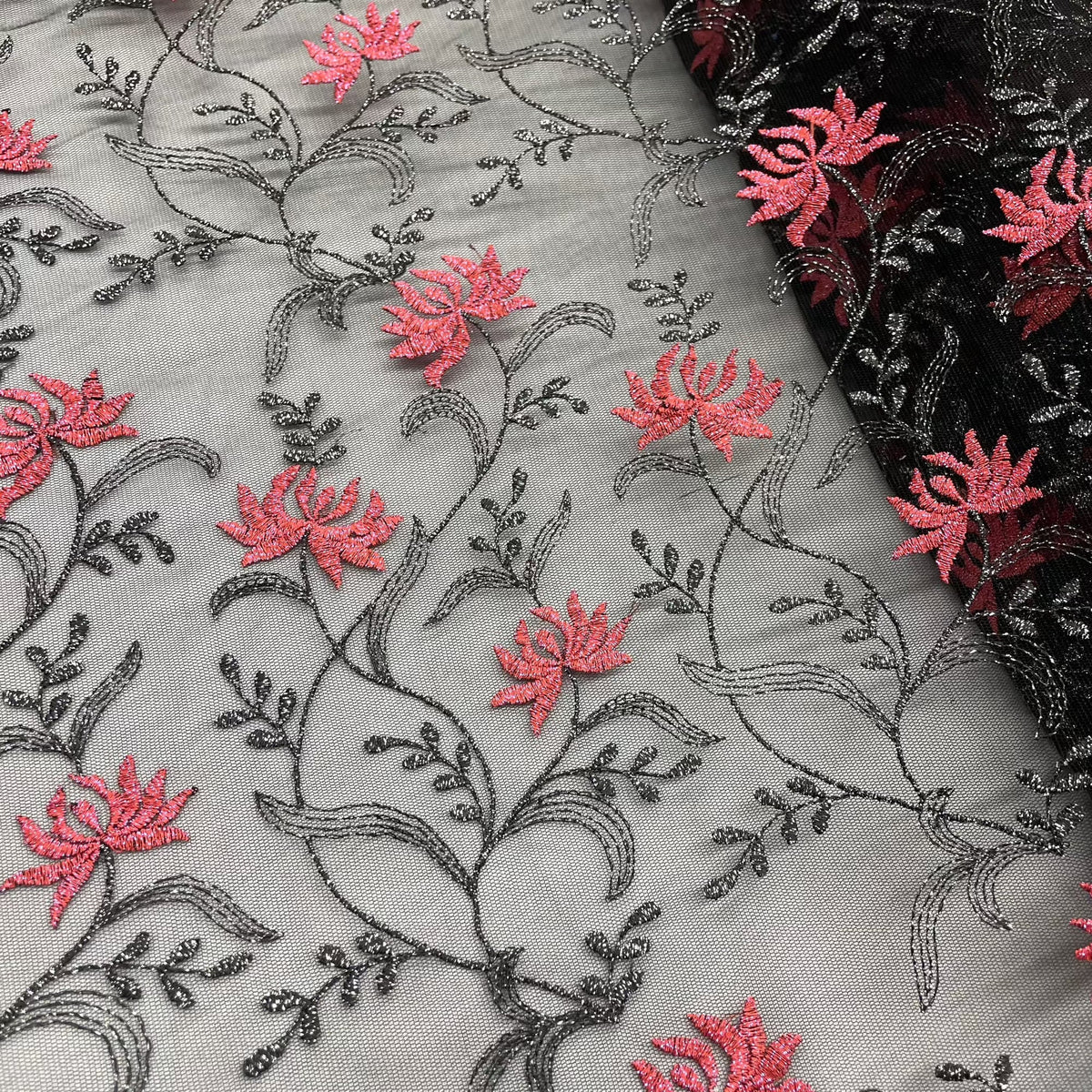 1 Yard Lace Fabric Embroidered on 100% Polyester Net Mesh Approximately 54" Wide