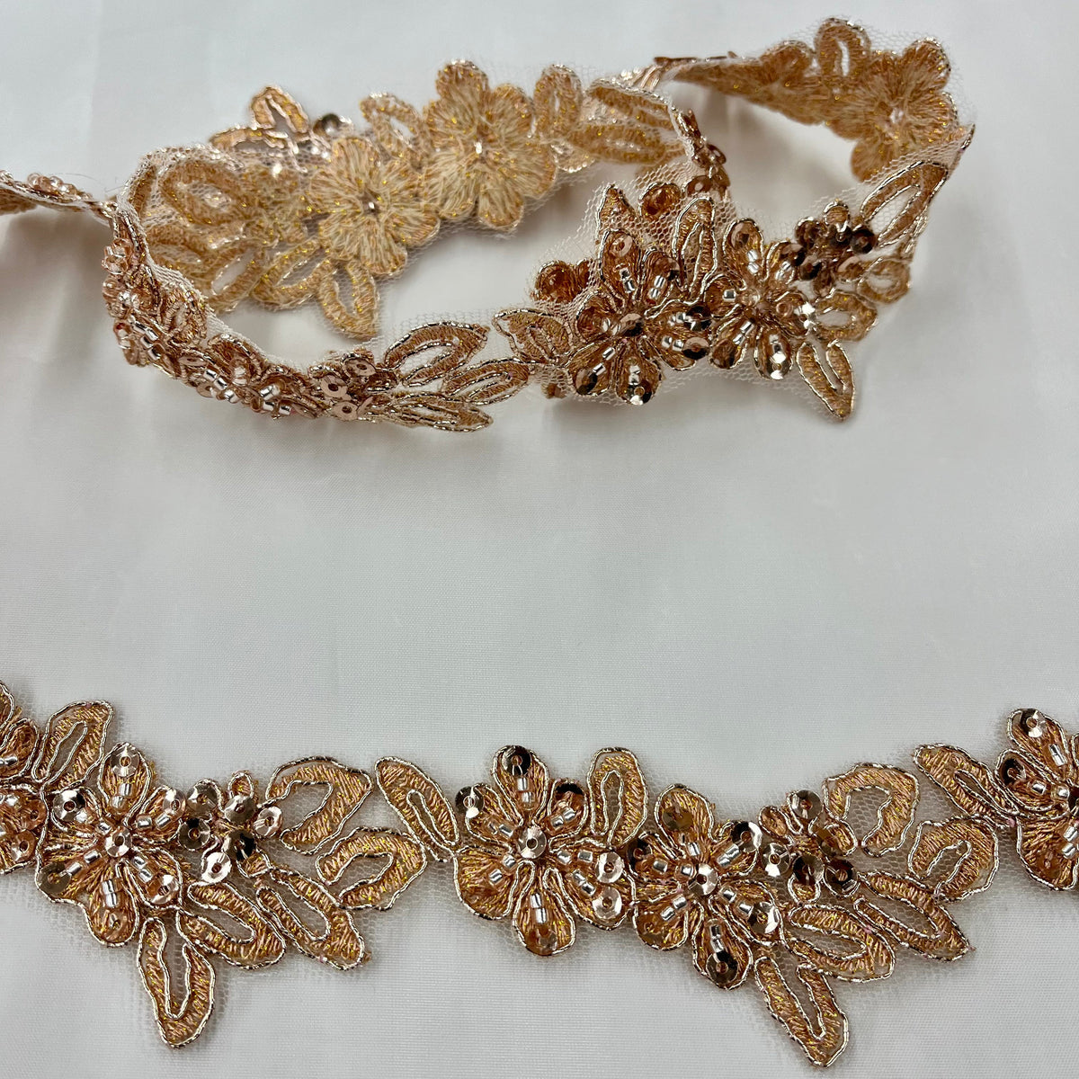 1 Yard Elegant Corded Bridal Lace Fabric, Embroidered on Soft 100% Polyester Net Mesh, Style 96028W