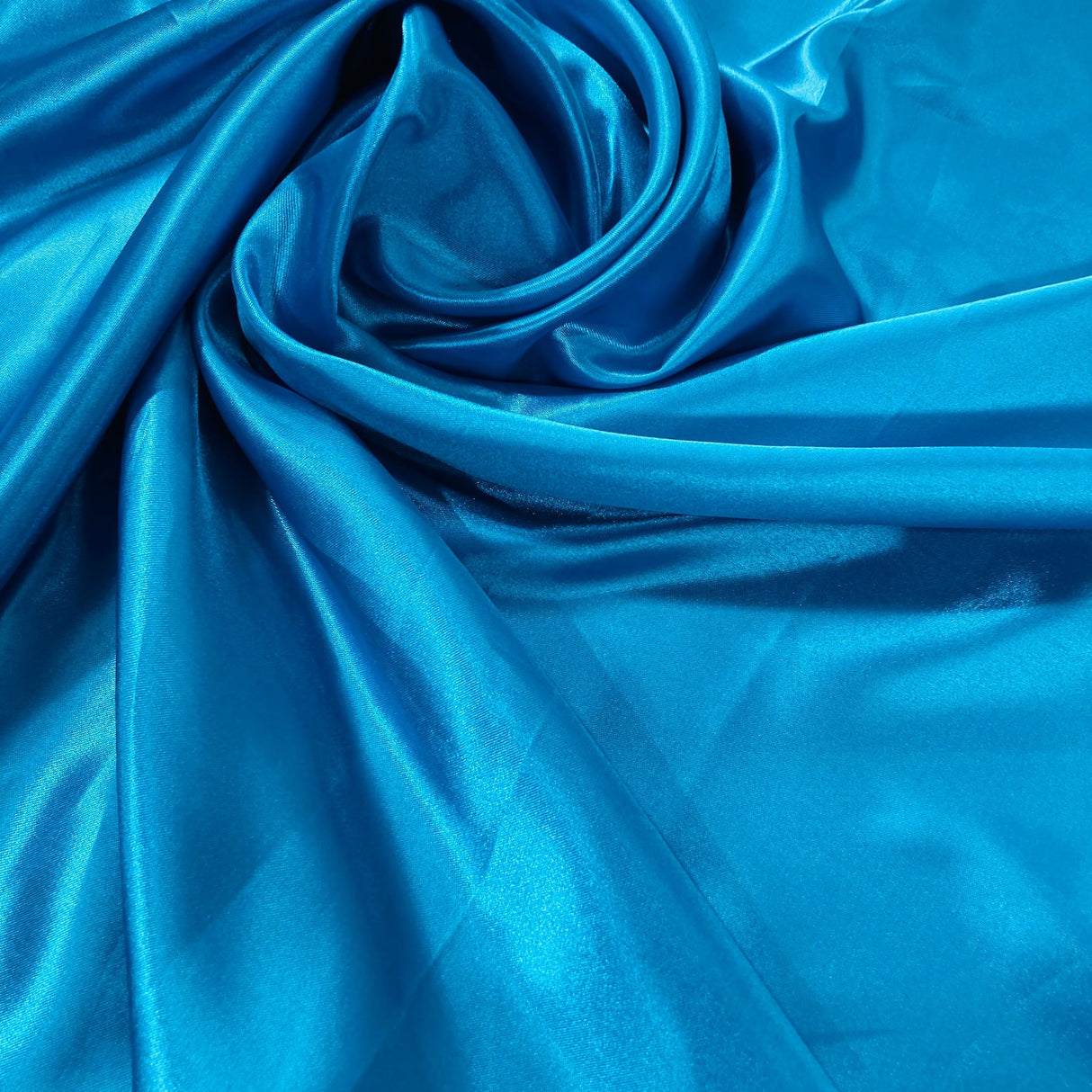 1 Yard Aqua Blue 60" Charmeuse Medium Satin Lining Fabric 100 Percent Polyester