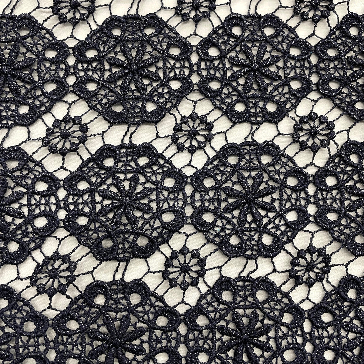 1 Yard Floral Lace Fabric Embroidered on 100% Polyester Net Mesh, Elegant Guipure Lace Material