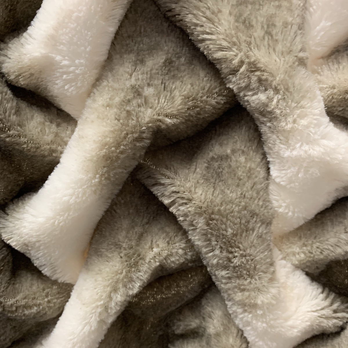 Braided Black White & Mocha Faux Fur Blanket Soft Cozy Throw & Coverlet 50x60 inches