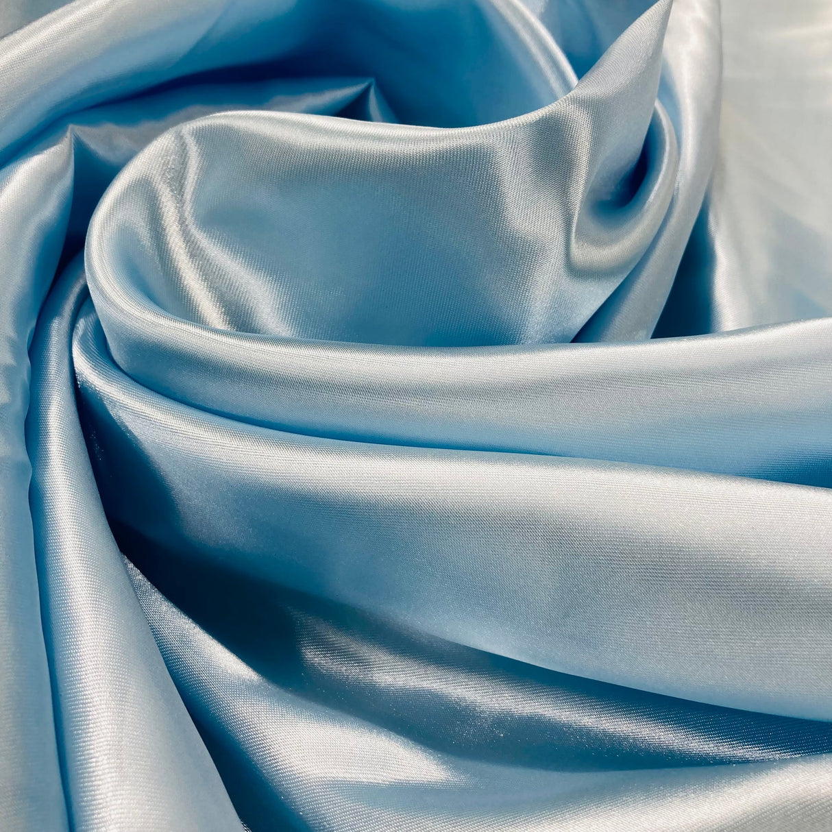 1 Yard Charmeuse Medium Satin Lining Fabric Aqua Blue 60"