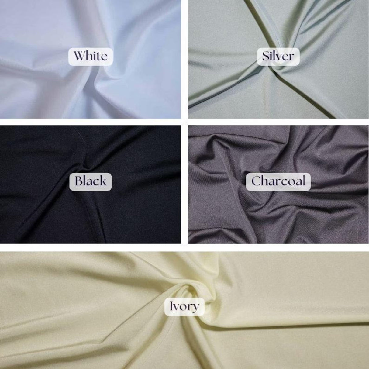 1 Yard Silver Shiny Milliskin Nylon Spandex 4-Way Stretch Fabric 60" Width