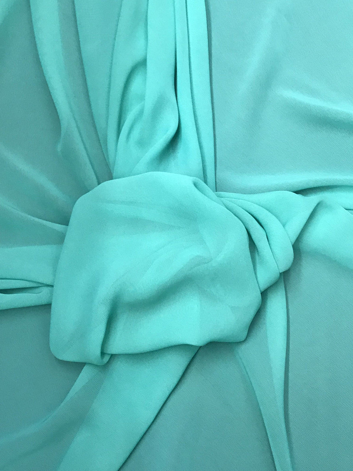 Aqua Chiffon Polyester Fabric - Aqua, Sheer, 59"-60" Width (1 Yard)