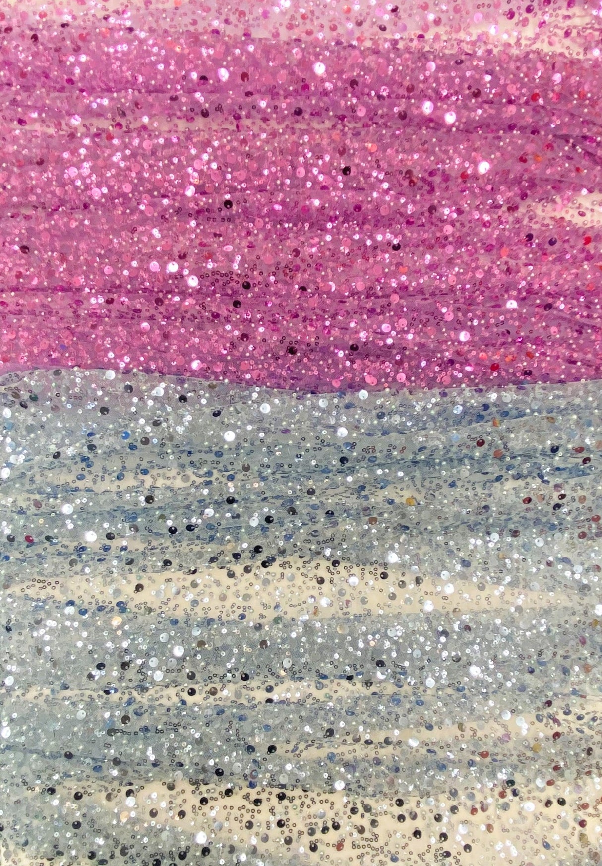 1 yard Lilac Mesh Lace Fabric with Beads Pearls Sequins for Gowns Dresses Craft 54'' Width