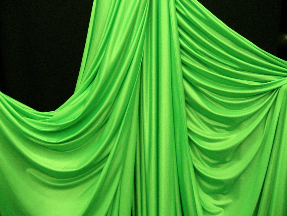 1 Yard Low Stretch Lime Green Tricot Polyester Fabric For Aerial Silks Hammocks Backdrops Crafts 108/120 Inch Wide