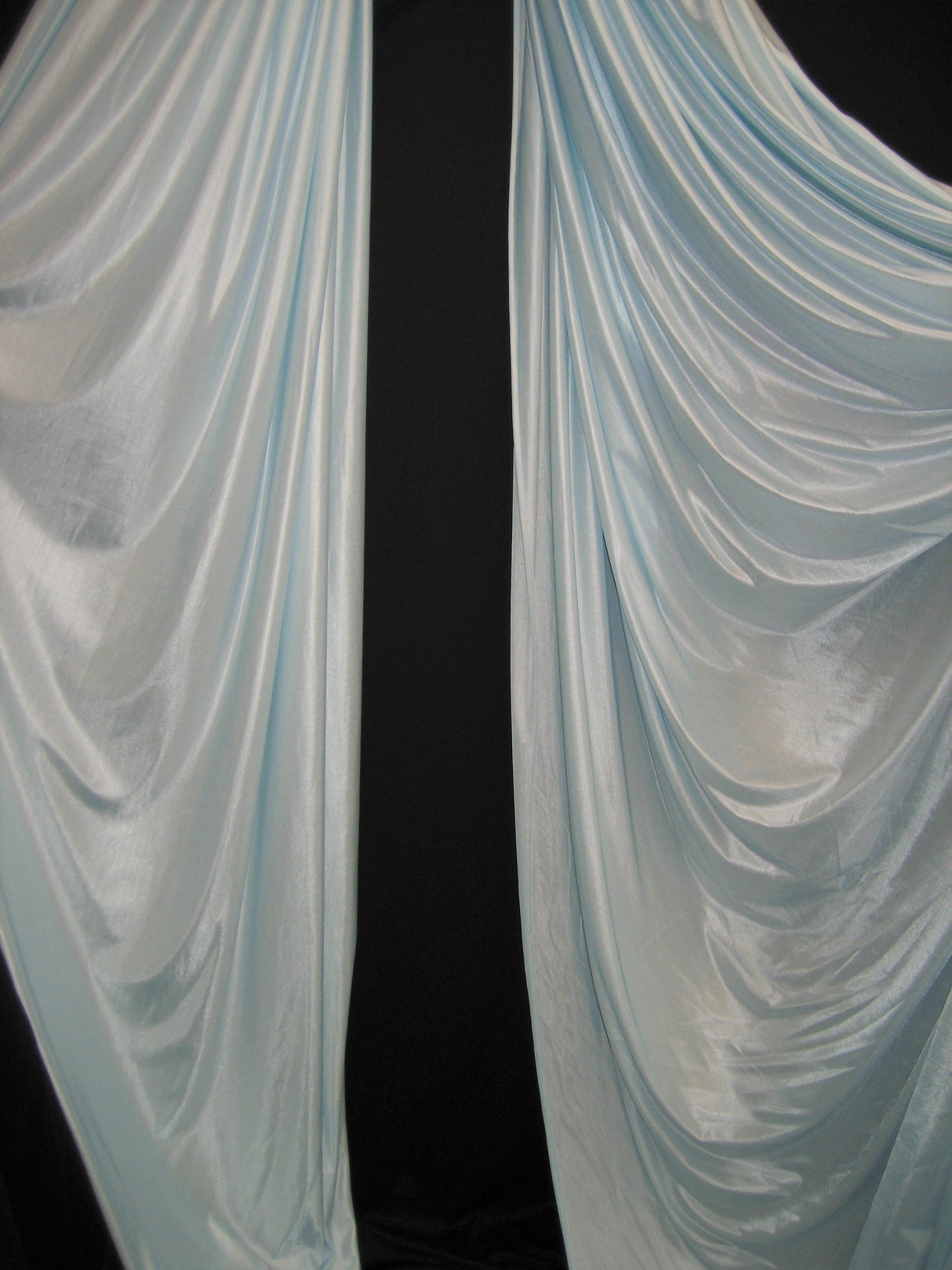 1 Yard Lt. Blue Polyester Fabric Low Stretch For Aerial Use Backdrops Crafts 108/120 Inch Wide