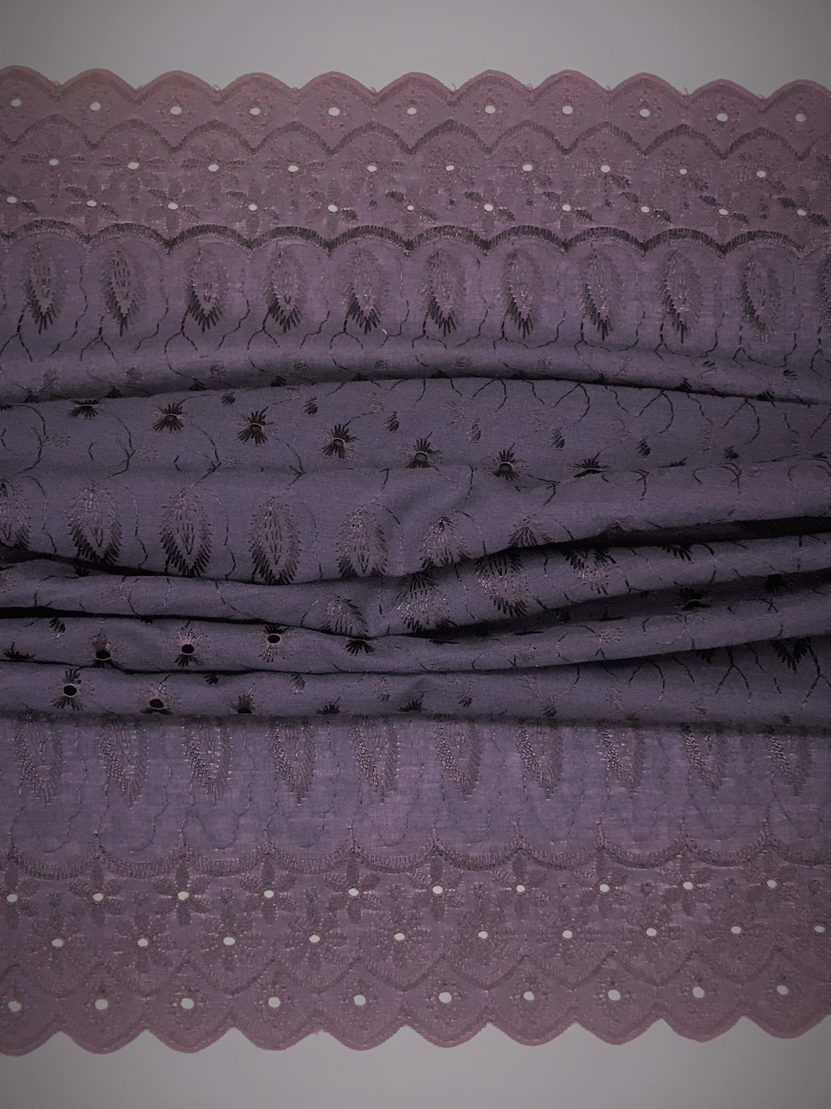 Navy Medium Eyelet 80% Polyester 20% Cotton Fabric - Navy, Small Eyelets, 41"-42" Width