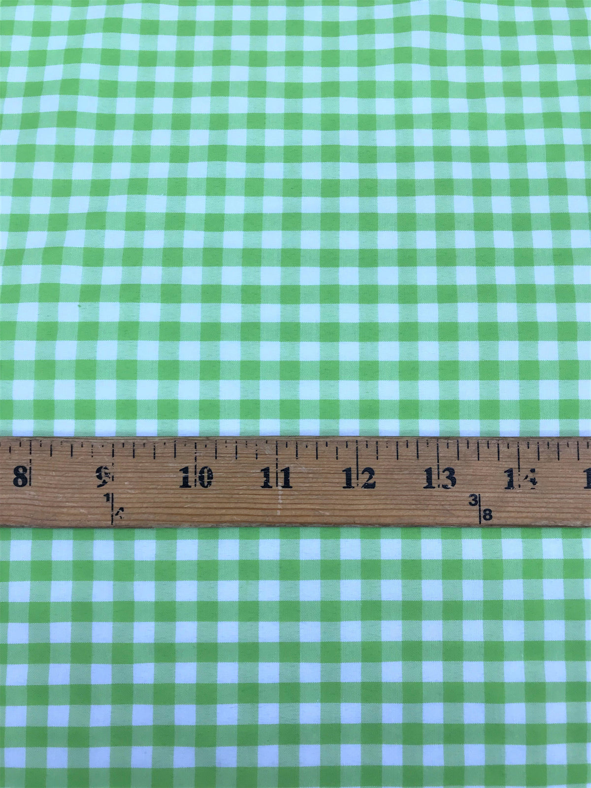 1/4" Lime Gingham Checkered Poly Cotton Fabric - Lime Gingham Checkered, 58/59" Width
