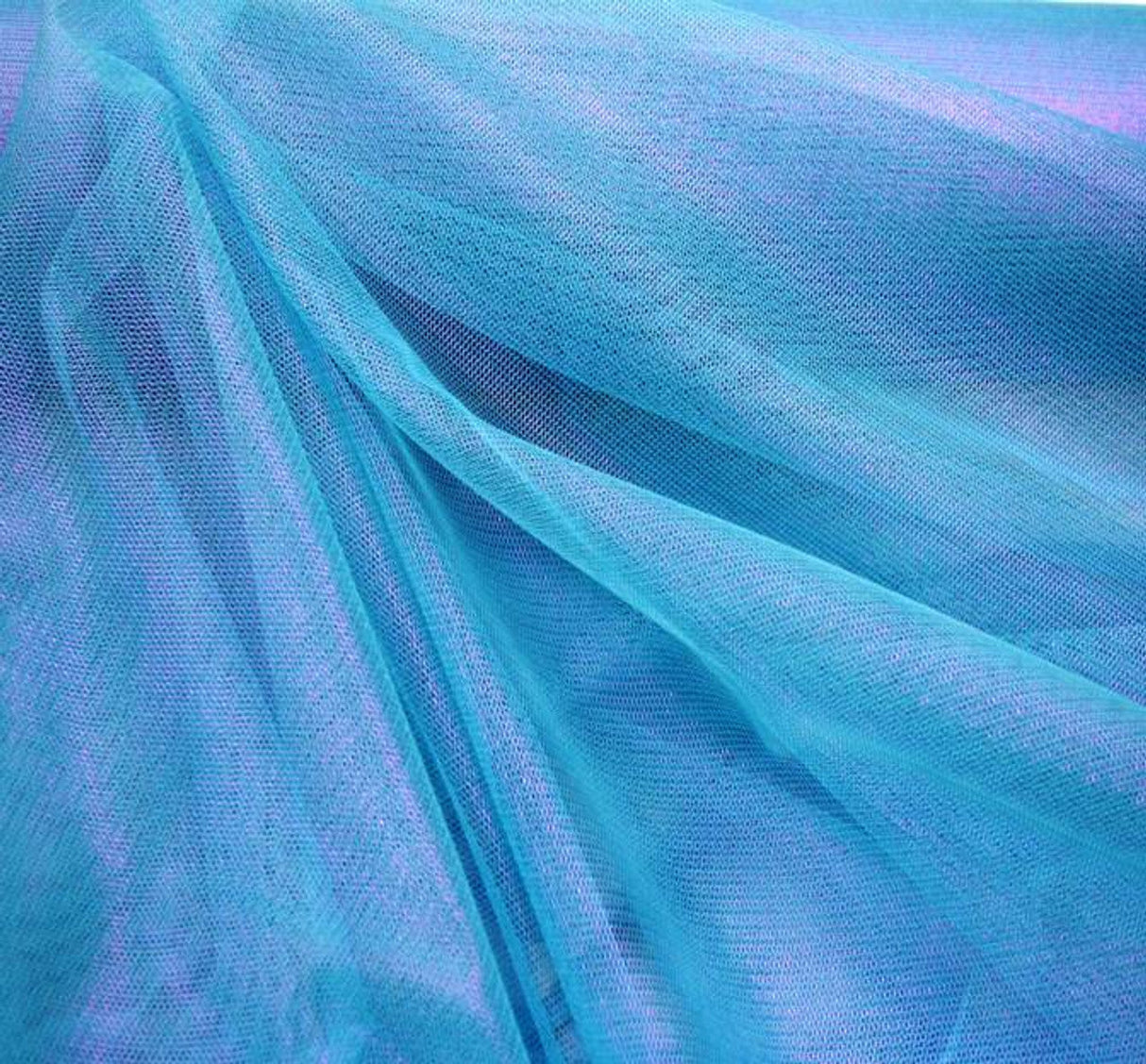 1 Yard Foil Mesh Fabric Aqua and Pink 58/60" Sheer Polyester for Costumes, Events & Crafting