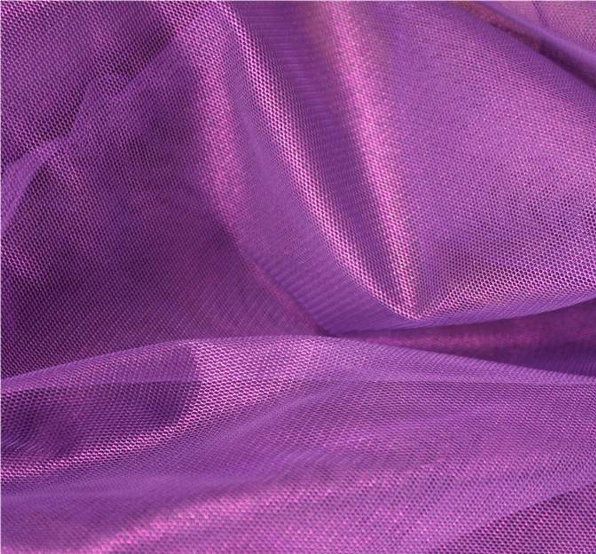 1 Yard 58/60" Wide Purple Mesh Fabric with Metallic Foil Finish – Sheer Polyester