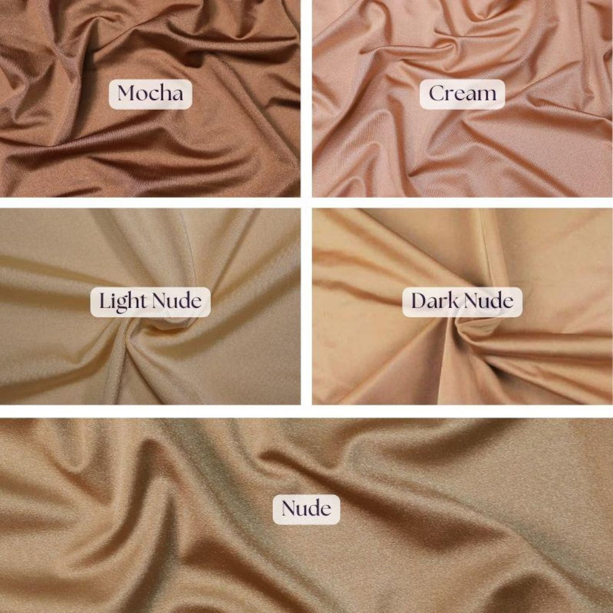 1 Yard Mocha Shiny Milliskin Nylon Spandex 4-Way Stretch Fabric 60" Width
