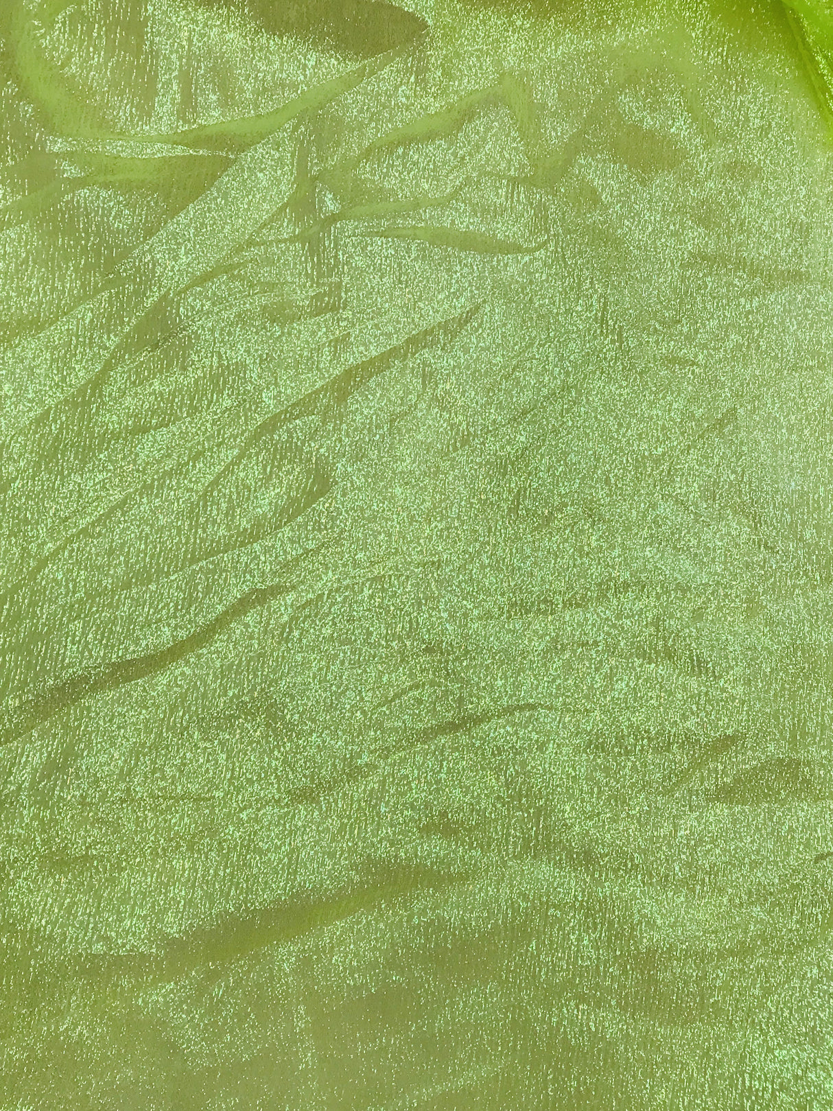 1 Yard Neon Yellow Iridescent Organza Sheer, Lightweight Shimmer Fabric for Fashion, Crafts & Decorative Accents 45 Inch Wide
