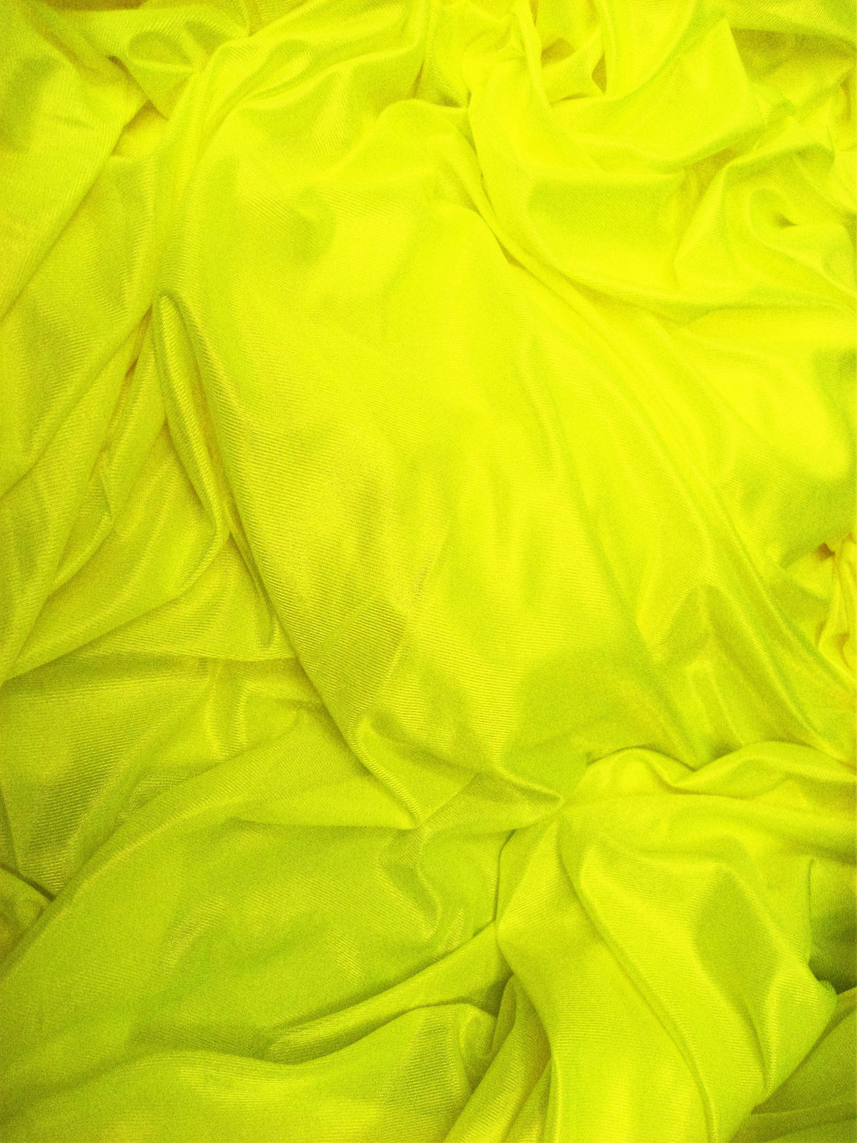 1 Yard Neon Yellow Tricot Fabric Low Stretch Polyester For Aerial Use Backdrops Crafts 108/120"