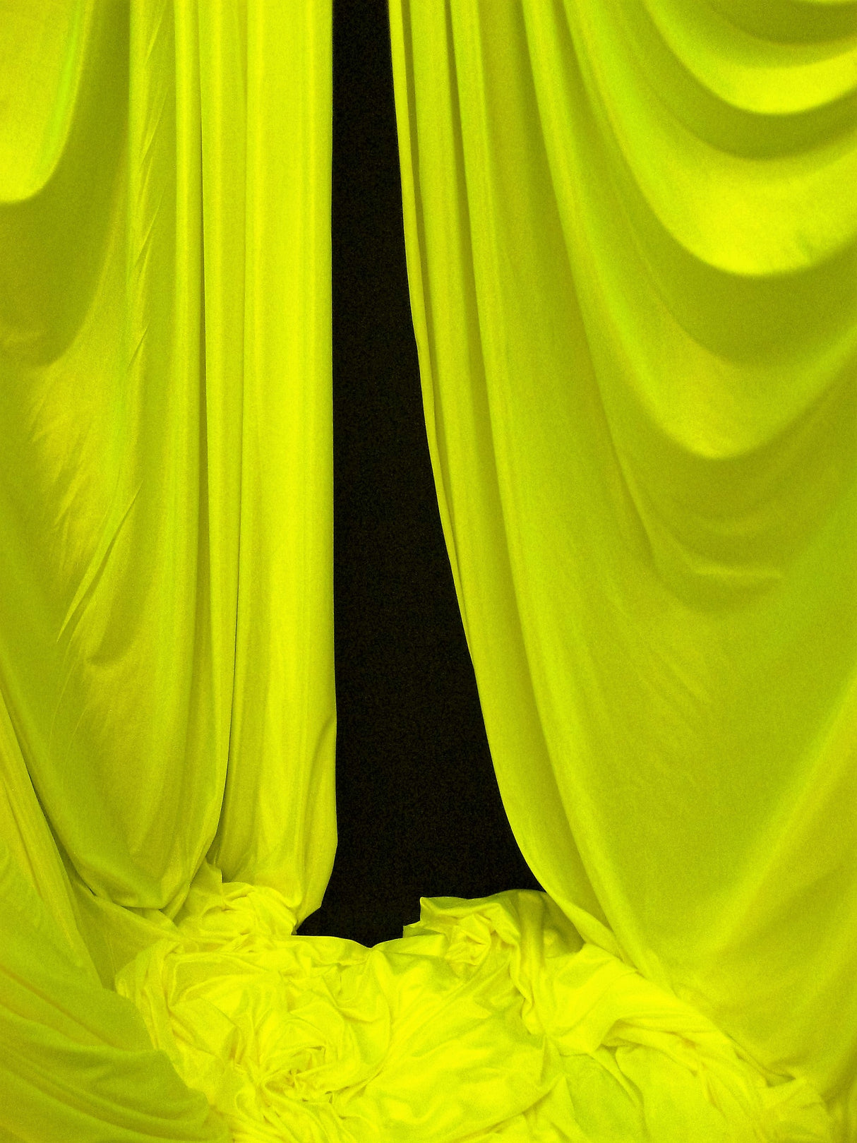 1 Yard Neon Yellow Tricot Fabric Low Stretch Polyester For Aerial Use Backdrops Crafts 108/120"