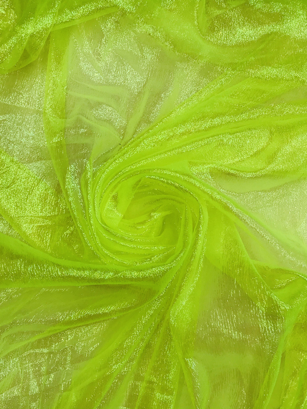 1 Yard Neon Yellow Iridescent Organza Sheer, Lightweight Shimmer Fabric for Fashion, Crafts & Decorative Accents 45 Inch Wide