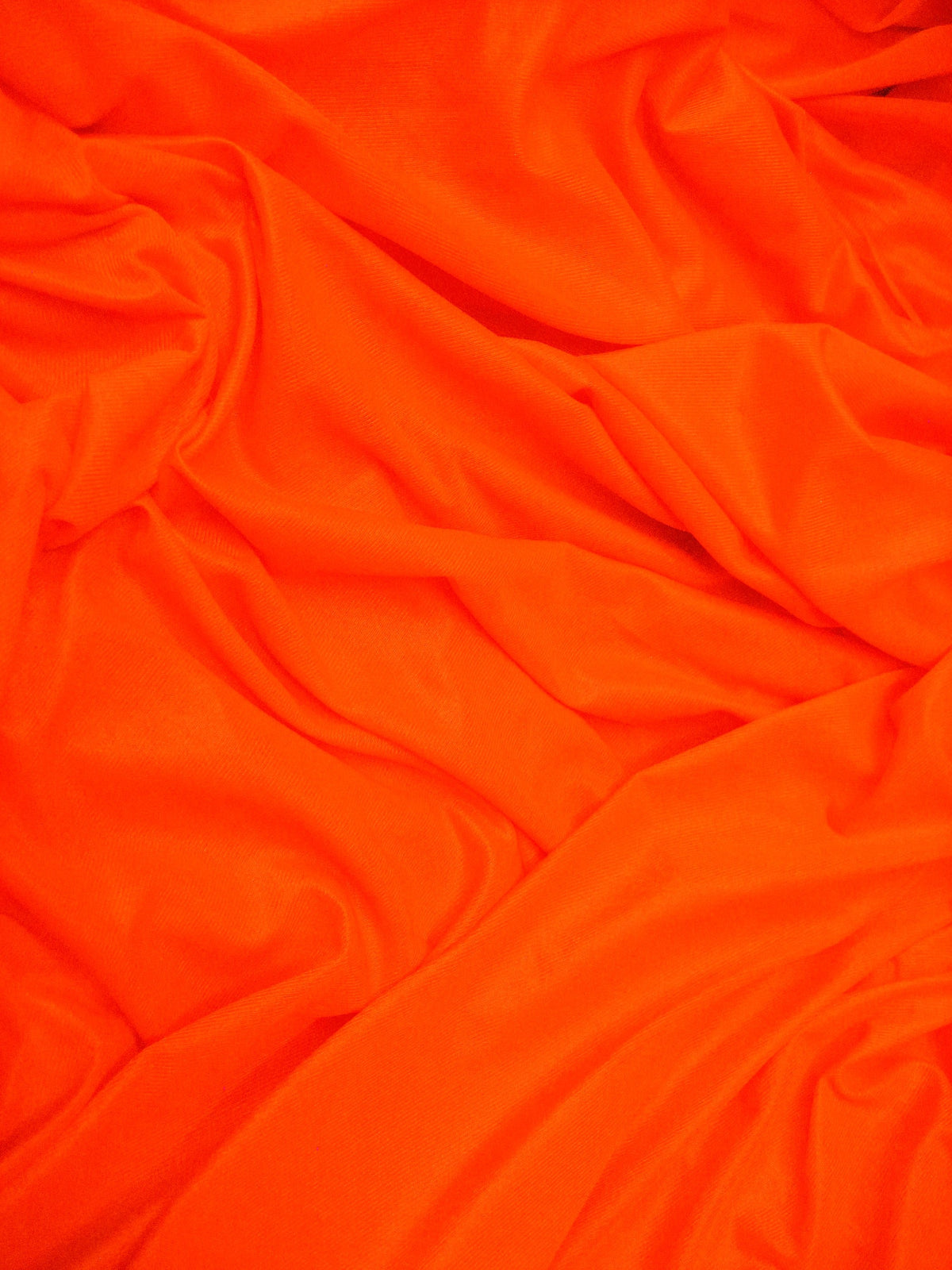 Low Stretch Neon Orange Polyester Fabric - Neon Orange, 40 Denier Tricot, 108"-120" Width