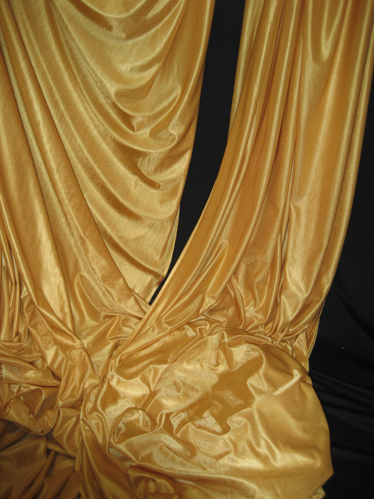 1 Yard Gold Tricot Fabric Low Stretch Polyester For Hammocks Silks Décor 108/ 120 inch Wide