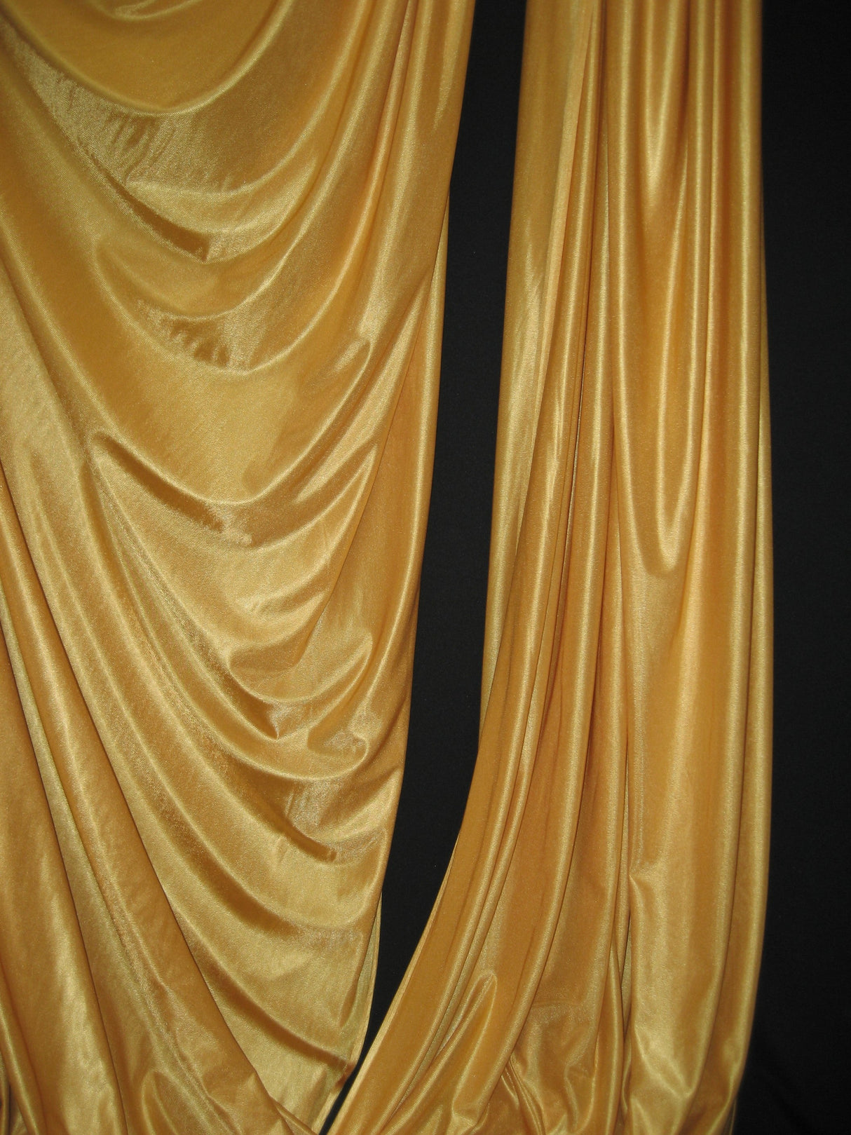 1 Yard Gold Tricot Fabric Low Stretch Polyester For Hammocks Silks Décor 108/ 120 inch Wide