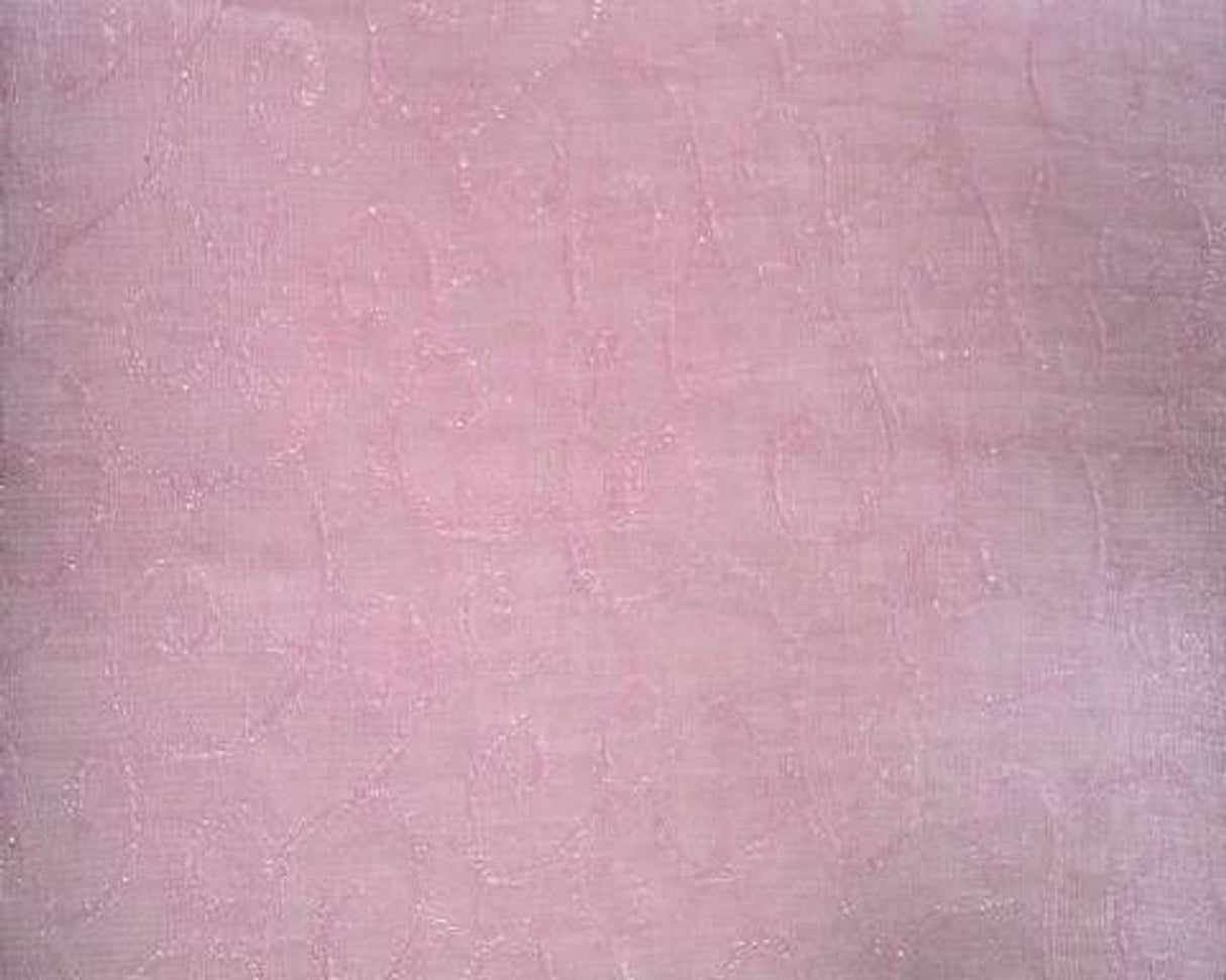 1 Yard Organza Jacquard Swirl Pink Fabric 57/58 Inches Wide