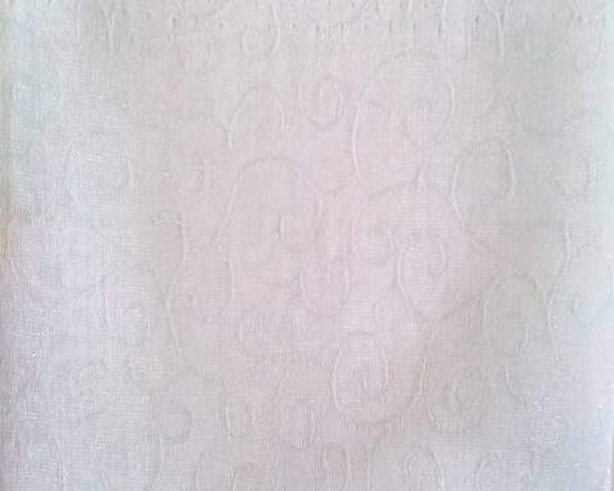 1 Yard Organza Jacquard Swirl White Fabric 57/58 Inches Wide