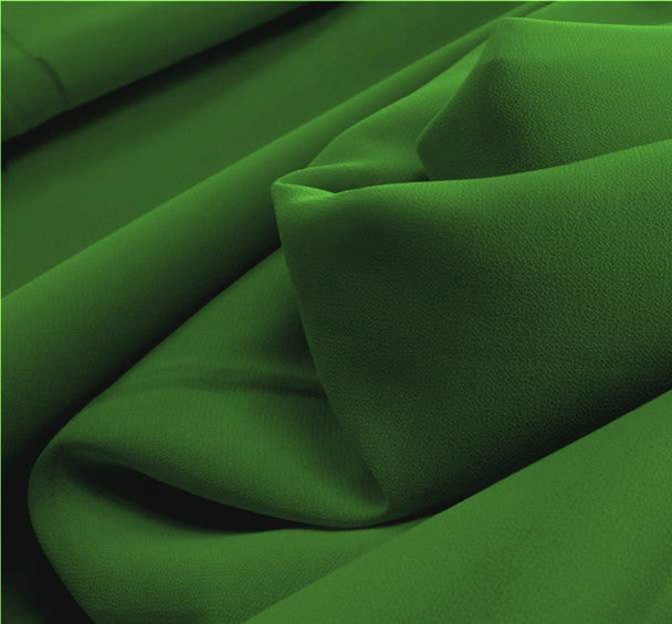 1 Yard Kelly Green Pebble Georgette Fabric, 58/60” Wide Lightweight Polyester for Apparel & Decor